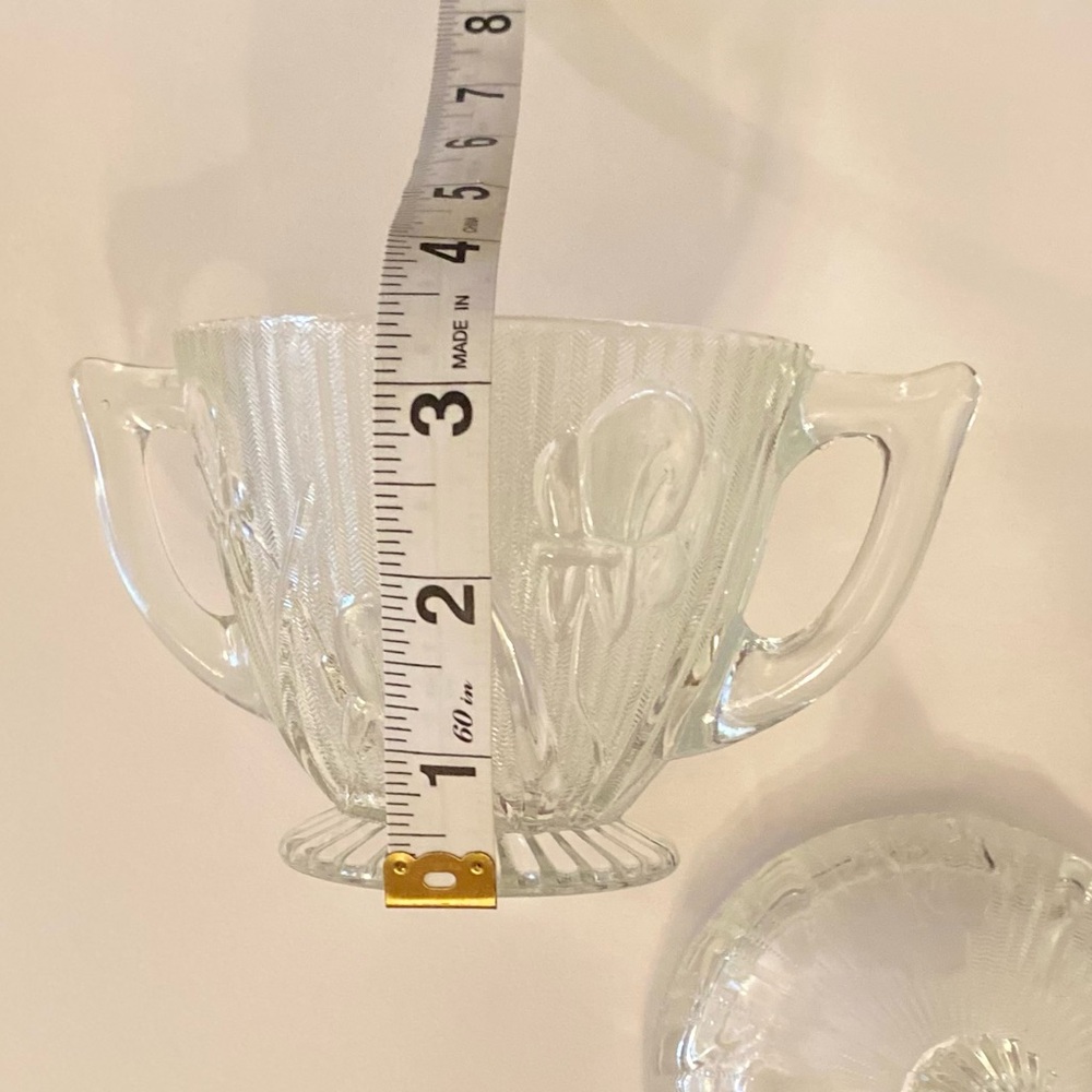 Iris & Herringbone Clear Covered Sugar and Creamer Set - Picture 6 of 15
